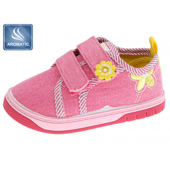 Πάνινα παπούτσια με ανυψωμένη σόλα, σε ροζ χρώμα Beppi 218772 