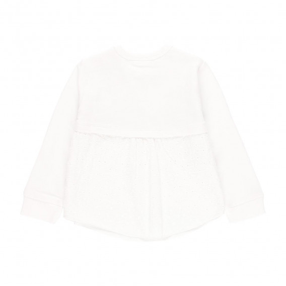 Λευκή, βαμβακερή μπλούζα με φλοράλ σχέδια Boboli 218909 2
