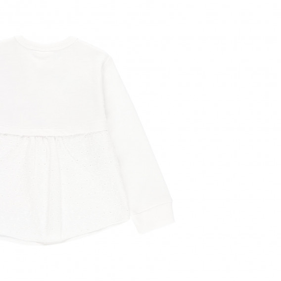 Λευκή, βαμβακερή μπλούζα με φλοράλ σχέδια Boboli 218912 5