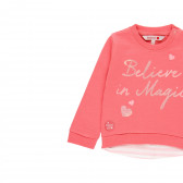 Ροζ βαμβακερή μπλούζα με επιγραφή Believe in magic Boboli 218959 3