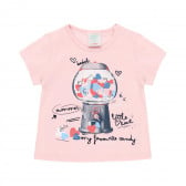 Ροζ, βαμβακερό μπλουζάκι με τυπωμένο σχέδιο Boboli 218961 