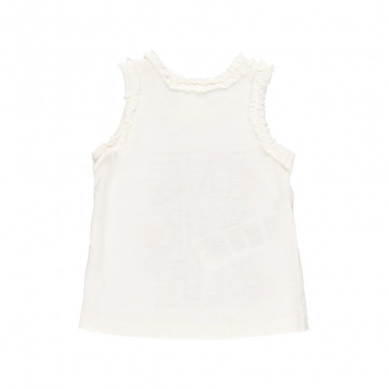 Λευκό, βαμβακερό μπλουζάκι με βολάν Boboli 218990 2