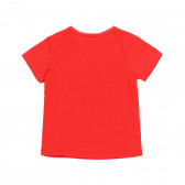 Κόκκινο, βαμβακερό μπλουζάκι με φλοράλ σχέδια Boboli 218997 2