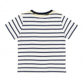  Ριγέ βαμβακερό μπλουζάκι, σε λευκό και μπλε Boboli 219035 2