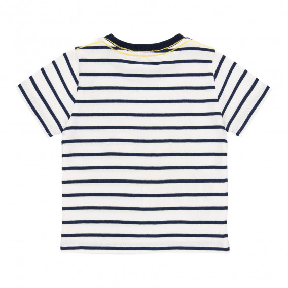  Ριγέ βαμβακερό μπλουζάκι, σε λευκό και μπλε Boboli 219035 2