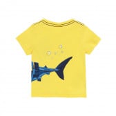 Κίτρινο, βαμβακερό μπλουζάκι με καρχαρία Boboli 219039 2