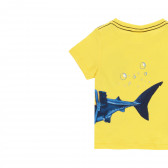 Κίτρινο, βαμβακερό μπλουζάκι με καρχαρία Boboli 219041 4