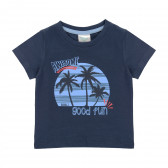 Βαμβακερό μπλουζάκι με στάμπα φοίνικα, μπλε Boboli 219071 