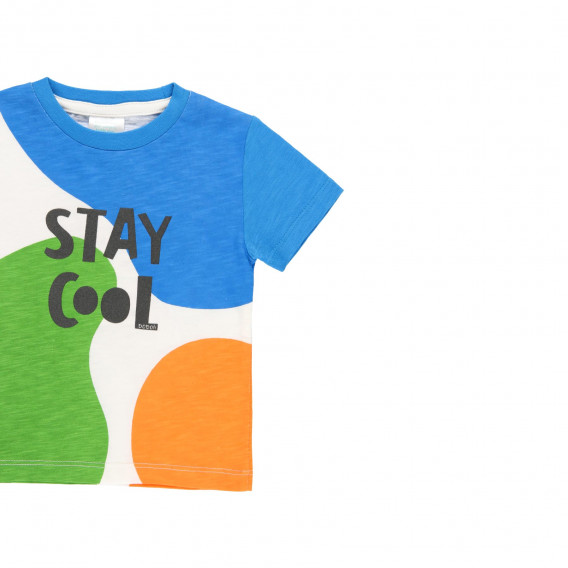 Βαμβακερό μπλουζάκι με στάμπα Stay Cool πολύχρωμο Boboli 219086 3