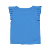 Βαμβακερή μπλούζα με κοντά μανίκια και κορδέλα, μπλε Boboli 219145 2