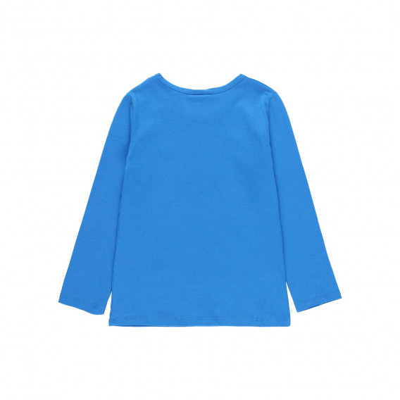 Βαμβακερή μπλούζα με μακριά μανίκια και κολάν, μπλε Boboli 219172 5