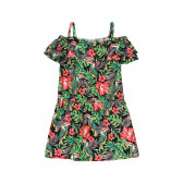 Φόρεμα με κομμένα μανίκια και floral τύπωμα Boboli 219179 