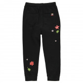 Βαμβακερό παντελόνι με floral τύπωμα, μαύρο Boboli 219202 2