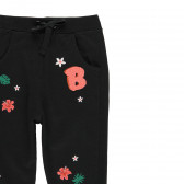 Βαμβακερό παντελόνι με floral τύπωμα, μαύρο Boboli 219203 3