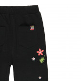 Βαμβακερό παντελόνι με floral τύπωμα, μαύρο Boboli 219205 5