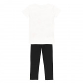 Βαμβακερό μπλουζάκι και κολάν σε λευκό και μαύρο Boboli 219428 2