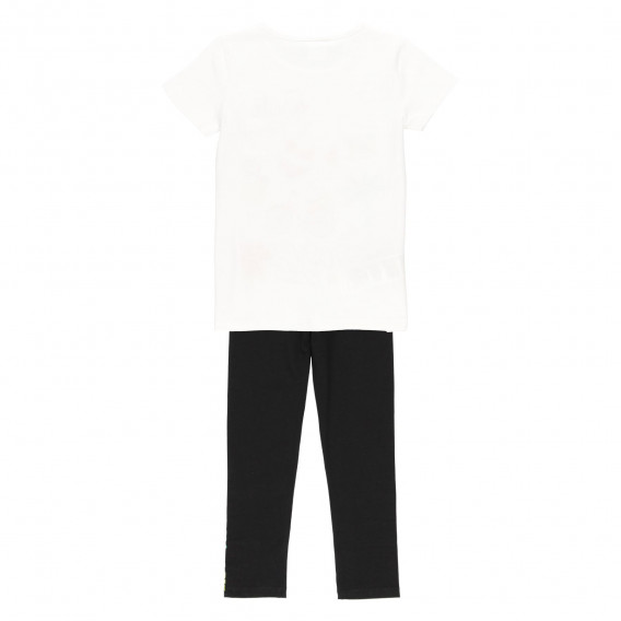 Βαμβακερό μπλουζάκι και κολάν σε λευκό και μαύρο Boboli 219428 2