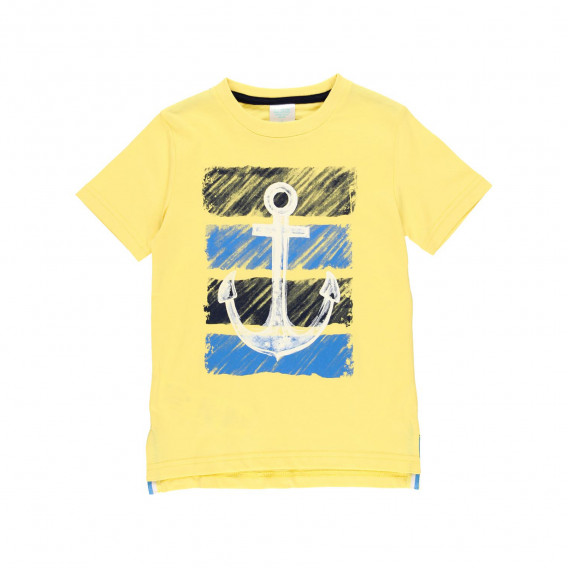 Βαμβακερό μπλουζάκι με άγκυρα, κίτρινο Boboli 219446 