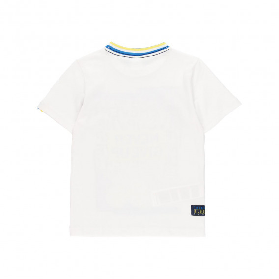 Βαμβακερό μπλουζάκι με γραφιστική εκτύπωση, σε λευκό Boboli 219466 2