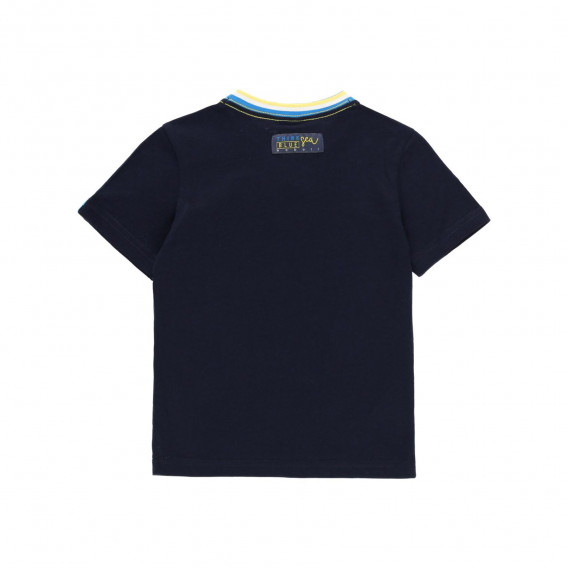 Βαμβακερό μπλουζάκι με γραφιστική εκτύπωση, σε σκούρο μπλε Boboli 219469 2