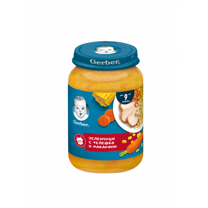 Λαχανικά πουρές με μοσχάρι και ζυμαρικά Nestle Gerber, 9+ μηνών, βάζο 190 γρ.  219877