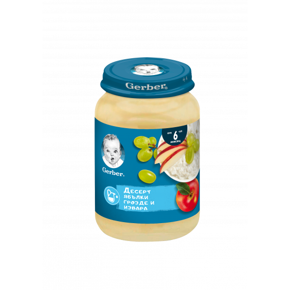 Επιδόρπιο Nestle πουρέ, μήλα σταφύλια και τυρί cottage σε βάζο 190 γρ για παιδιά άνω των 6 μηνών Gerber 219882 