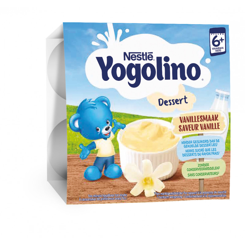 Yogolino Επιδόρπιο Γάλακτος Βανίλια- Nestle, 6+ μηνών, 4 x 100 γρ.  219907