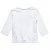 Βαμβακερή μπλούζα με τα γράμματα Live Free, λευκή Benetton 220907 4