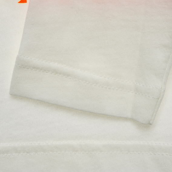 Βαμβακερή μπλούζα με τα γράμματα της επωνυμίας, λευκή Benetton 220934 3