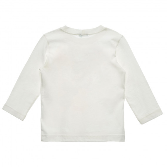 Βαμβακερή μπλούζα με τα γράμματα της επωνυμίας, λευκή Benetton 220935 4