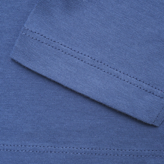 Βαμβακερή μπλούζα με τύπωμα φλας, μπλε Benetton 221032 3
