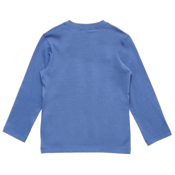 Βαμβακερή μπλούζα με τύπωμα φλας, μπλε Benetton 221033 4
