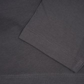 Βαμβακερή μπλούζα με σχέδιο με πούλιες, σε σκούρο γκρι Benetton 221041 4