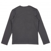 Βαμβακερή μπλούζα με σχέδιο με πούλιες, σε σκούρο γκρι Benetton 221042 5