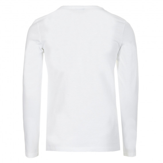 Μπλούζα με σχέδιο κρανίο πούλιας, λευκή Benetton 221050 4