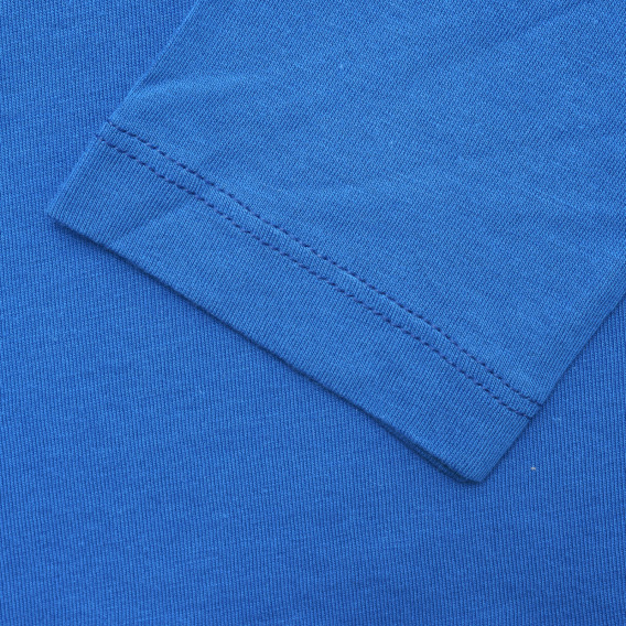 Βαμβακερή μπλούζα με τα γράμματα Ready Steady Go, μπλε Benetton 221061 3