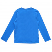 Βαμβακερή μπλούζα με τα γράμματα Ready Steady Go, μπλε Benetton 221062 4