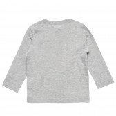 Βαμβακερή μπλούζα με γράμματα, γκρι Benetton 221066 4