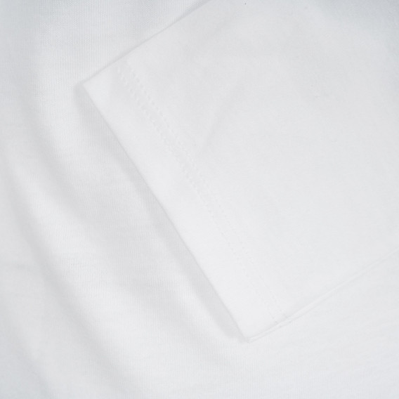 Βαμβακερή μπλούζα με γράμματα και λουλουδάτο τύπωμα, λευκή Benetton 221070 3