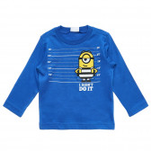 Βαμβακερή μπλούζα με τύπωμα Minion για μωρά, μπλε Benetton 221103 