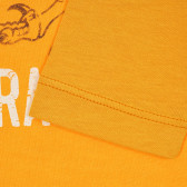 Βαμβακερή μπλούζα με τύπωμα δεινόσαυρους, πορτοκαλί Benetton 221117 3