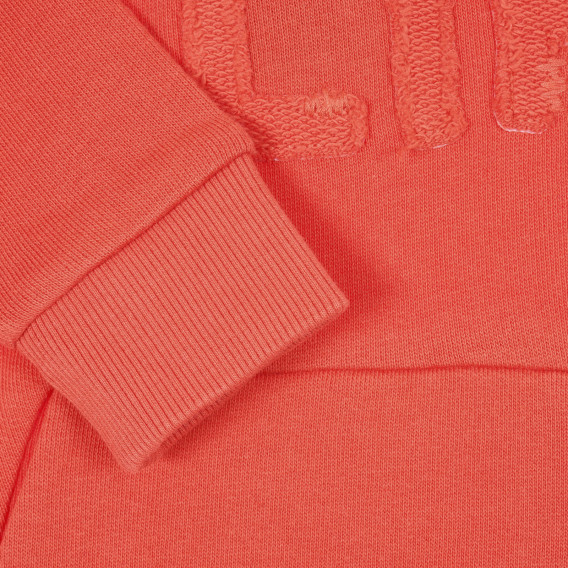 Βαμβακερή μπλούζα με τη λεζάντα FLIP, πορτοκαλί Benetton 221185 3