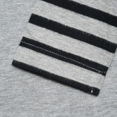 Βρεφική μπλούζα με γκρι και μαύρες ρίγες Benetton 221189 3