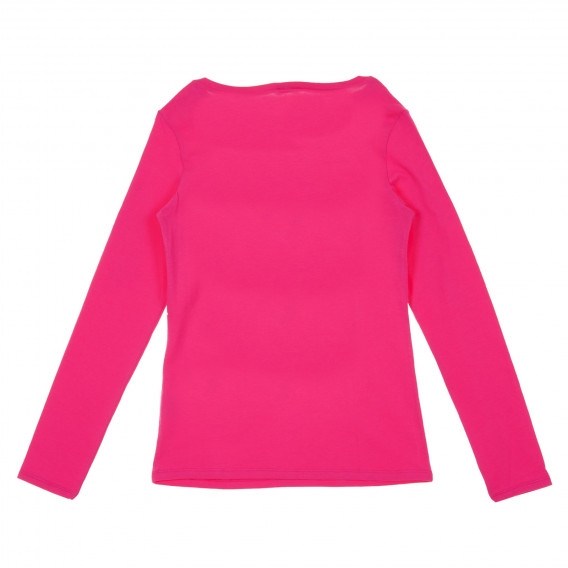 Βαμβακερή μπλούζα με επιγραφή, ροζ Benetton 221202 4