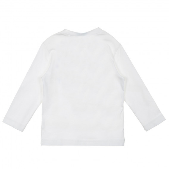 Βαμβακερή μπλούζα με μάσκες PJ, λευκή Benetton 221214 4