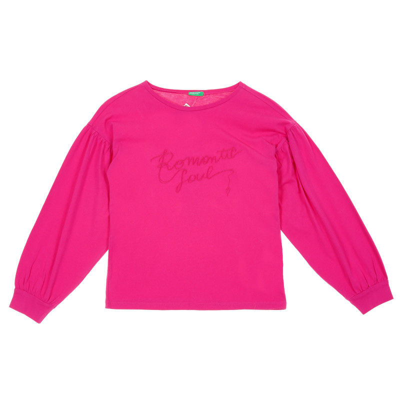 Βαμβακερή μπλούζα με κομμένα μανίκια, ροζ  221223