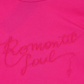 Βαμβακερή μπλούζα με κομμένα μανίκια, ροζ Benetton 221224 2