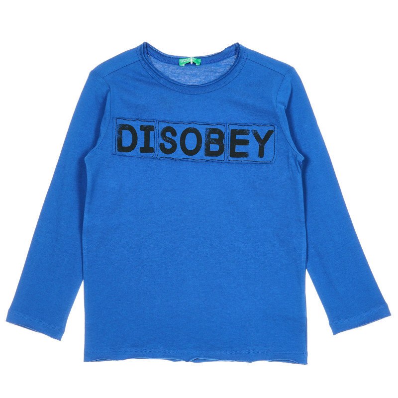 Βαμβακερή μπλούζα με γράμματα για μωρά, μπλε  221227