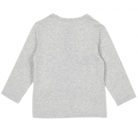 Βαμβακερή μπλούζα με γραφικό σχέδιο για μωρό, γκρι Benetton 221262 4