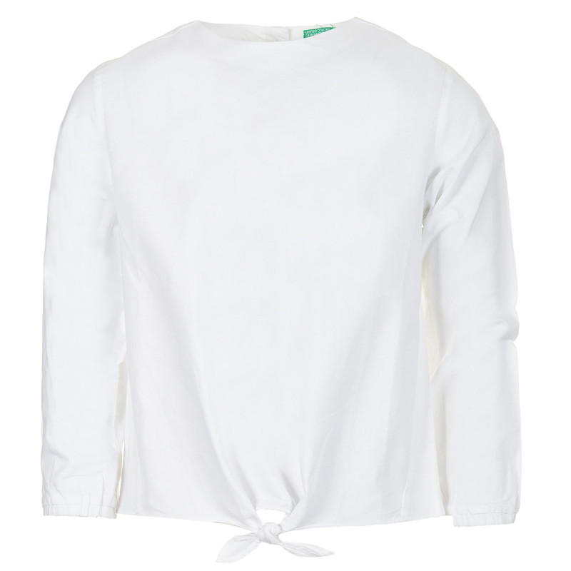 Βαμβακερή μπλούζα με μακριά μανίκια και κουμπιά, λευκή  221271